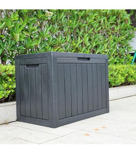 Amazon.co.jp: 大容量 収納BOX ベンチ 190L 屋外 ゴミ ストレージ