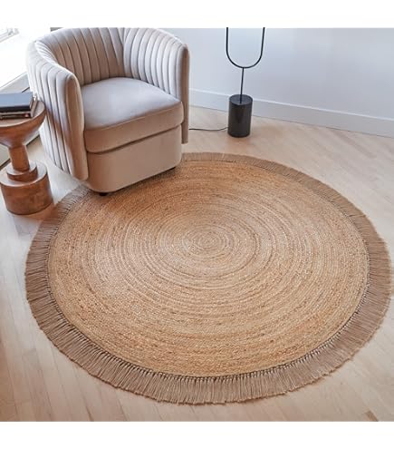 Amazon | Casuals Natural Fibers 6' Round Natural Hand Woven Area