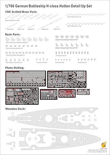 ベリーファイア 1/700 独海軍 H級戦艦 H-39 フッテン 用ディテールアップパーツ