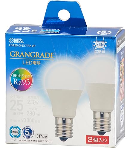 Amazon | オーム電機 LED電球 ズーム形 E17 昼白色 ルーチェエフ