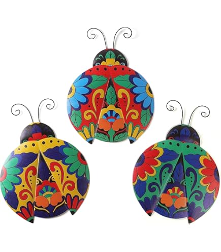 Schwousi Metall-Biene Outdoor Deko – Handbemalte Mexikanische Wandkunst Für Garten & Wohnzimmer