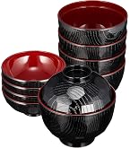 Amazon.co.jp: 京都 平安象彦 紅梅椀 5客 梅蒔絵 小吸物椀汁椀肝吸