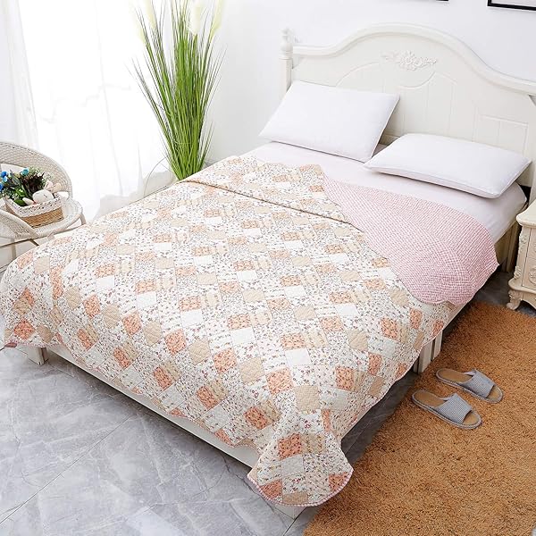 コットン多針キルトマルチカバー コットン多針キルト マルチカバー 約140×200cm [chill flower