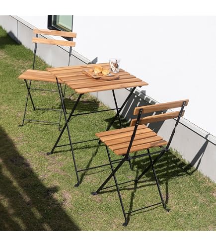 Amazon｜IKEA TARNO テーブル＆チェア2脚, アカシア材, スチール