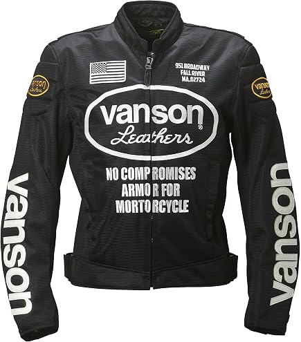 Amazon | VANSON(バンソン) ライダースメッシュジャケット BLACK/WHITE