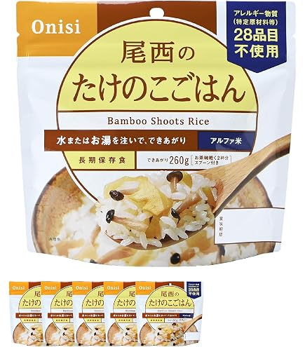 Amazon.co.jp: 尾西食品 アルファ米 尾西のたけのこごはん 100g ×50個