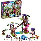 LEGO Friends Jungle Rescue Base 41424 Building Toy for Kids, Animal Rescue Kit That Includes a Jungle Tree House and 2 Elepha