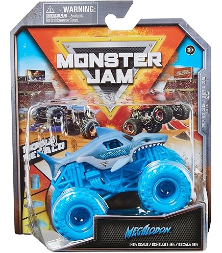 ミニカー Monster jam megalodon monster wash Monster Jam, Megalodon Monster Wash, Includes Color-Changing
