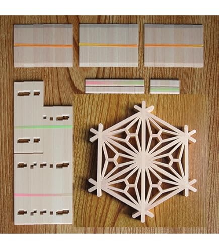 Amazon｜組子細工 麻の葉 完成品 kumiko 組子 コースター（大き目
