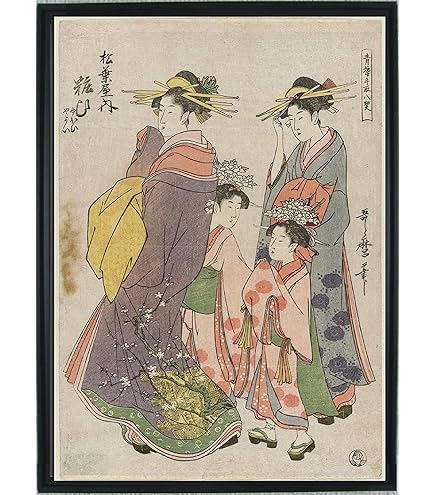 Amazon.co.jp: Genius Collections 喜多川歌麿 ポスター 額付き