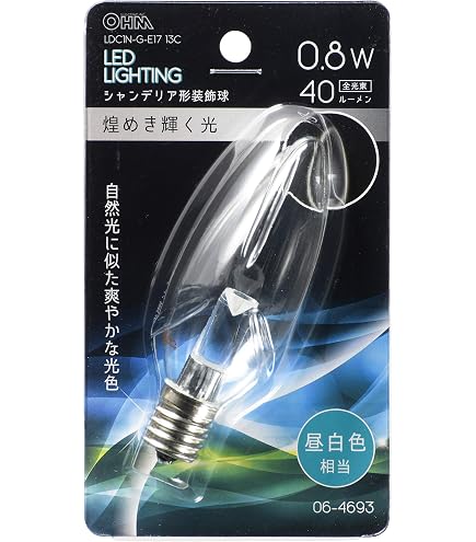 Amazon | パナソニック シャンデリア電球 E17口金 40形 32ミリ径