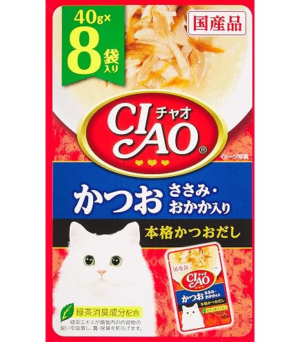 Amazon.co.jp: チャオ (CIAO) パウチ まぐろ ささみ・まぐろ節入り 40g