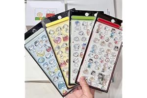 loong 3dシール 実心 立体シール ぷくぷくぷっくり かわいい 4枚セット 立体 おしゃれ デコシール ごほうび 子供 貼り付け可能 贈り物 手帳 携帯 DIY用 手帳用 貼り付け可能 女の子 4セット（014）