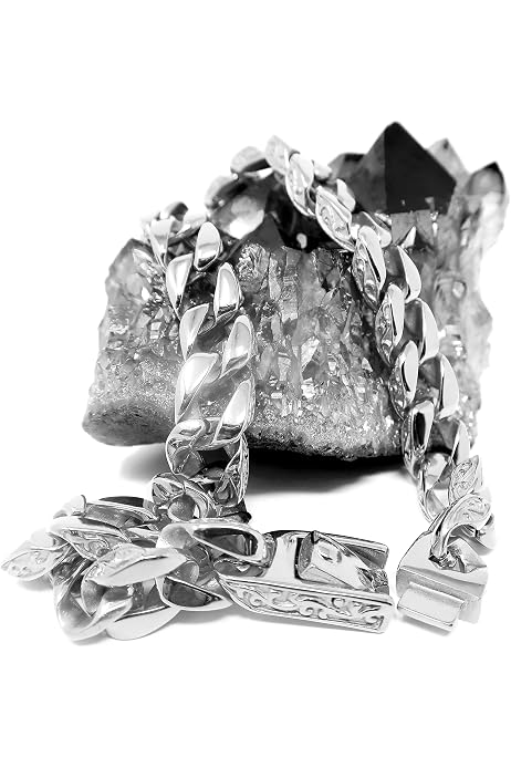 14K White Gold Cuban Link Chain 