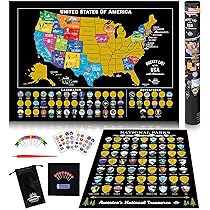 おトク⭐️英語表記⭐️削るスクラッチマップ 世界地図＋アメリカの地図⭐️２枚セット Amazon.co.jp: 1DEA.me ゴールドスクラッチオフトラベル世界地図