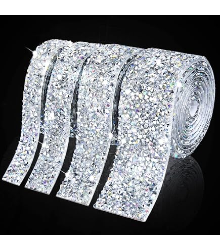 Crystal Rhinestone Diamond Ribbon – 3cm Wide X 2 Yards, Adhesive Glitter Trim For Crafts, Clothing, And Decor