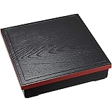 正和 松花堂弁当箱 松華堂DX 7.5 仕切 黒渕朱 サイズ:約W22.5 D22.5 H6cm 72860