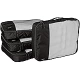 Amazon Basics 4 Piece Packing Travel Organizer Cubes Set - Large, Black