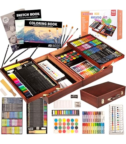 Amazon.co.jp: VigorFun アートサプライ デラックス木製アートセット