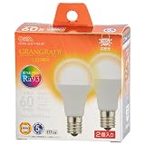 オーム電機 LED電球小形 E17 60形相当/60Ｗ相当 電球色 Ra93高演色 密閉器具対応 断熱材施工器具対応 ミニクリプトン形 5年保証 2個入 LDA6L-G-E17 RA 2P 06-5566 OHM