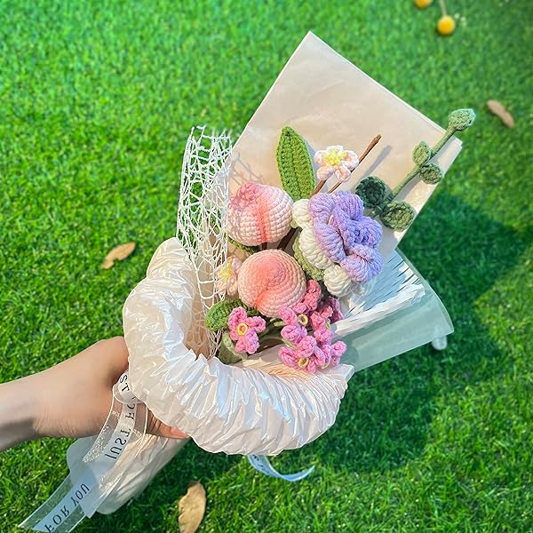 Amazon｜JOMODECOR 手作りヒマワリフラワーカスミソウ かぎ針編み  