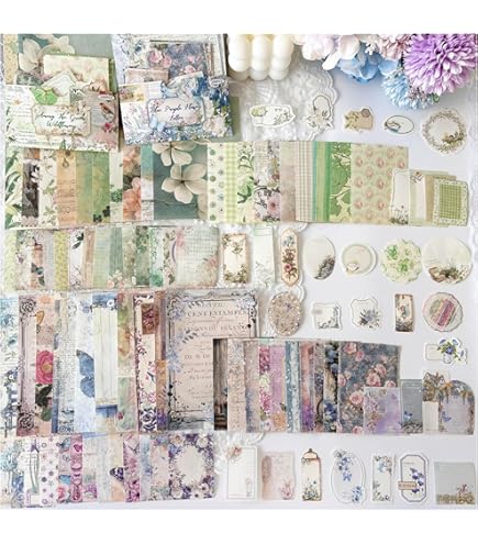 デザインペーパー コラージュ 素材 400枚入 詰め合わせ 5×4㎝ デザイン