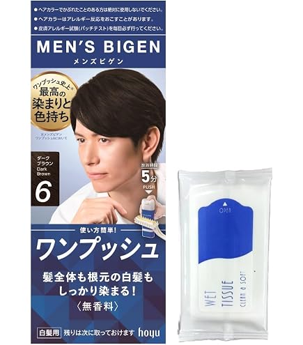 Amazon.co.jp: サロンドプロ 白髪染め ワンプッシュ メンズカラー 6