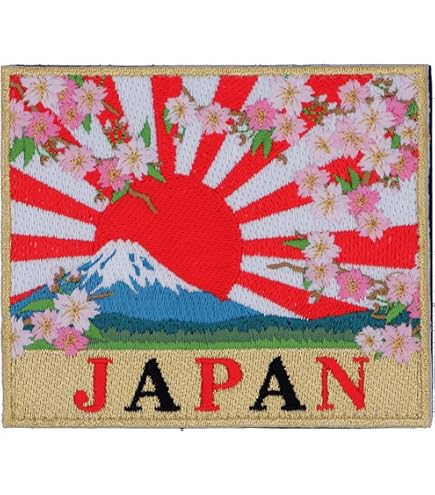 Amazon.co.jp: 日の丸 桜 JAPAN ワッペン パッチ 刺繍 cherry
