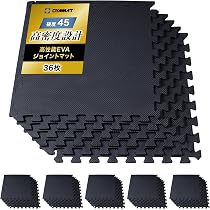 Amazon.co.jp: GYMMAT EVAジョイントマット 50cm角 10mm ブラック 36枚