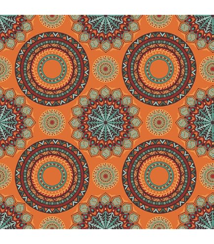 LaCheery 44.5CM X 2M Prepasted Orange Floral Peel And Stick Wallpaper – Vintage Removable Self-Adhesive Wall Roll For Bedroom, Living Room, Cabinets & Shelves