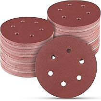 POWERTEC 100-Pack 150 Grit Sanding Discs - 6 Inch Hook & Loop With 6 Hole Dust Extraction