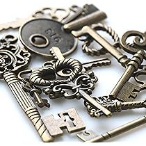 アンティーク　ゴールド　チャーム Amazon | [HARU雑貨] 金古美 チャーム 鍵 15種セット キー カギ