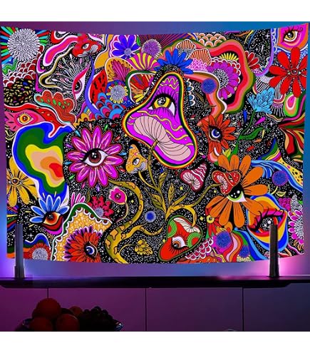 Amazon.co.jp: OSVINO ブラックライト 命の木 タペストリー 180X230CM