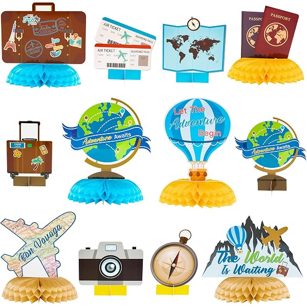 WERNNSAI Party-Hintergrund 'Bon Voyage' – 180 X 109 Cm, Reise-Thema Für Geburtstag & Abenteuer-Party