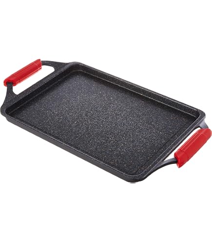 Cuisinart GG45 GreenGourmet – Piastra Doppio Bruciatore 45x25 Cm, Antiaderente In Ceramica, Anodizzato Duro, Ecologico, Manico In Acciaio Inox