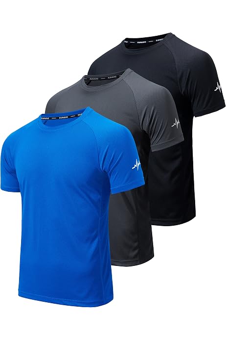 5 Pack: Men's Mesh Active Wear T-Shirt 