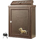 カバポスト(Cabapost) 郵便ポスト ダックスフンドと手紙 アンティーク 壁掛け 鍵付き A4 ポスト おしゃれ