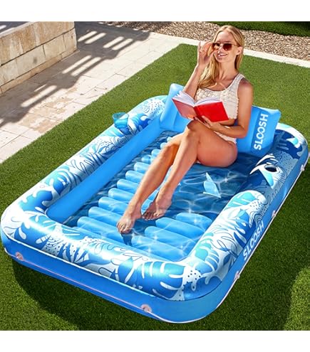 Amazon Pool Float For Large Adults Sloosh-XL Inflatable Tanning