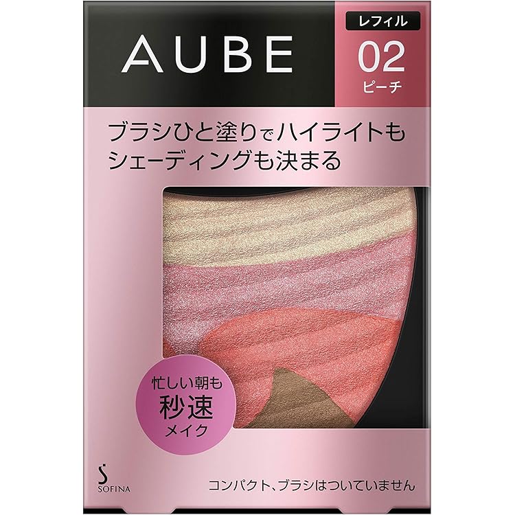 AUBE パウダーチーク 02 03 セット AUBE パウダーチーク 02 03 セット ブラシひと塗りチーク 03 ベージュ