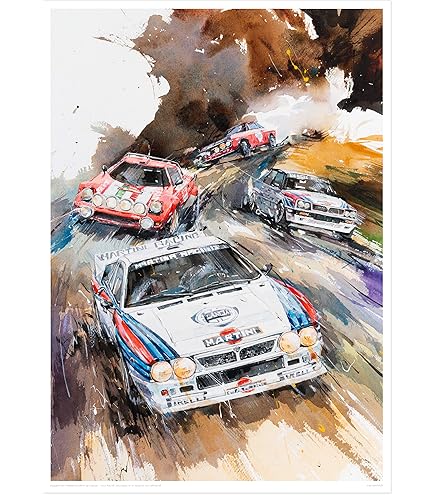 Amazon.co.jp: MINSEOK 水彩画 車 ポスター 屋内 装飾 [韓国製] A2