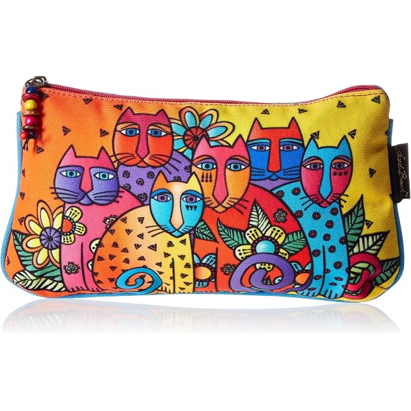 Laurel Burch Indigo Cats Large Clear Travel Tote 2 Piece SET - LB6550C Laurel Burch Indigo Cats Large Clear Travel Tote 2 Piece SET - LB6550C