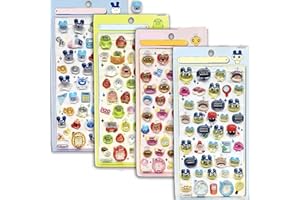 【4枚セット】 3dシール 立体シール ぷくぷく ごほうび キラキラ 3D 可愛い 女の子 携帯電話飾り用手帳用