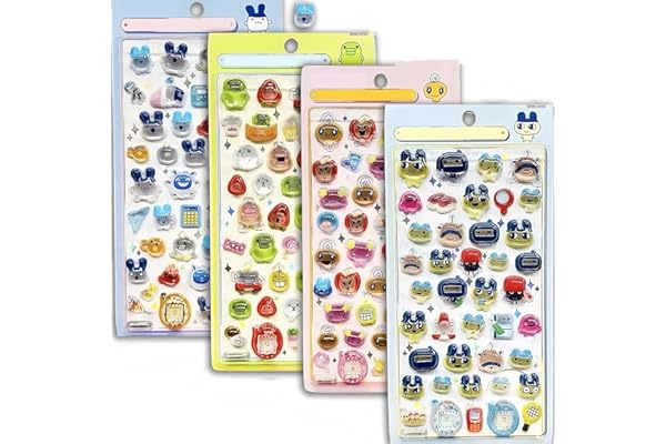 【4枚セット】 3dシール 立体シール ぷくぷく ごほうび キラキラ 3D 可愛い 女の子 携帯電話飾り用手帳用