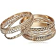 GUESS Women's Six Piece Textured Bangle Set