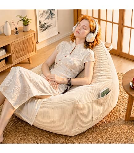 Amazon.co.jp: Lovikon ビーズクッション 特大 100*80*80cm 三角ソファ