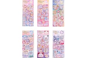 KRGNPLE ウォーターシール 水シール 3D 立体 6 枚入り 精巧な柄 手帳用装飾 DIY クリエイティブ ファッション 個性的 かわいい ギフト（コンビネーション 001）