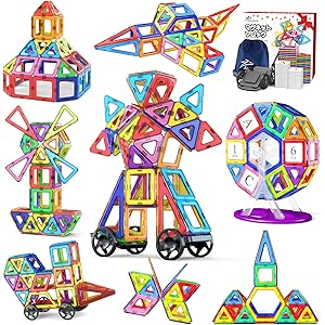 Jasonwell 133pcs マグネットブロック 磁気おもちゃ マグネットおもちゃ 磁石ブロック 子供 知育玩具 幼…