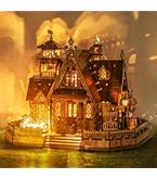 Amazon | FUNPOLA 3Dパズル 木製パズル 木の模型 田園のコテージ