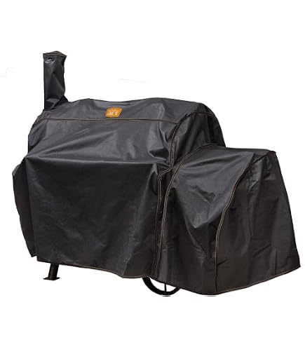 Oklahoma Joe's Longhorn Reverse Flow Star Edition Smoker-Abdeckung – Wasserdicht, Mit Klett (schwarz, 171x96x128 Cm)
