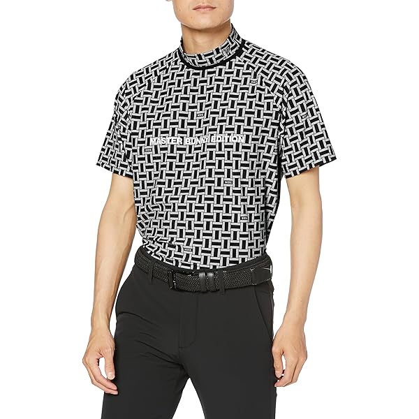 Amazon | [マスターバニー] メンズ 半袖 ハイネックシャツ (刺繍ロゴ